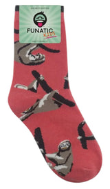 FUNATIC Brand Unisex Kids SLOTH Socks Sloths All Over Kids Age 7-10 - Novelty Socks And Slippers