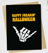 Sassy Halloween Greeting Card HAPPY FREAKIN’ HALLOWEEN - Novelty Socks And Slippers