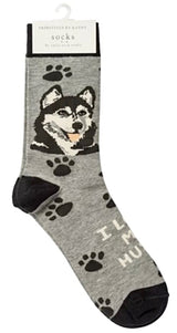 PRIMITIVES BY KATHY Unisex 'I LOVE MY SIBERIAN HUSKY' Socks - Novelty Socks for Less