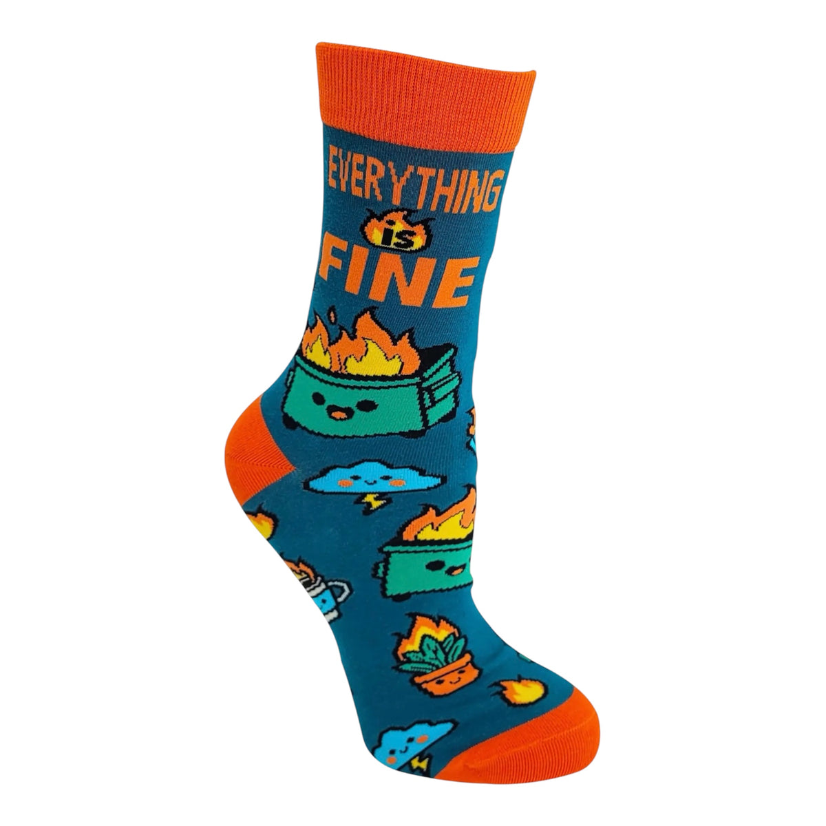 EVERYTHING IS FINE Ladies DUMPSTER FIRE Socks Fabdaz Brand