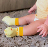 BOOGIE TOES Unisex Baby BABY CHICK RATTLE GRIPPER BOTTOM SOCKS By PIERO LIVENTI - Novelty Socks And Slippers