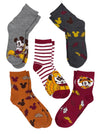 DISNEY Ladies THANKSGIVING HARVEST 5 Pair Of MICKEY MOUSE Socks - Novelty Socks And Slippers