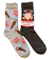 SOUTH PARK Men’s 2 Pair Of CHRISTMAS Socks Mr. HANKEY ‘HOWDY HO’ 'MERRY CHRISTMAS YOU GUYS'
