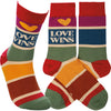 LOVE WINS Unisex Adult PRIDE Socks PRIMITIVES BY KATHY Brand