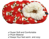 COMFIES BRAND Ladies CHIHUAHUA Dog (FAWN, TAN) Non-Skid Slippers By E&S PETS - Novelty Socks And Slippers