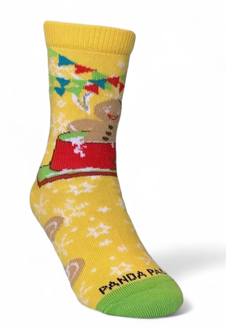 GINGERBREAD MAN Unisex Kids Christmas Socks (Choose Size) Sock Panda Brand - Novelty Socks And Slippers
