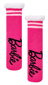 BARBIE DOLL Ladies Gripper Bottom Sherpa Lined Slipper Socks - Novelty Socks And Slippers