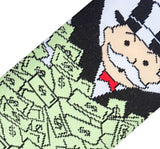 MONOPOLY Board Game Men’s WINDFALL OF CASH Socks ODD SOX Brand - Novelty Socks for Less
