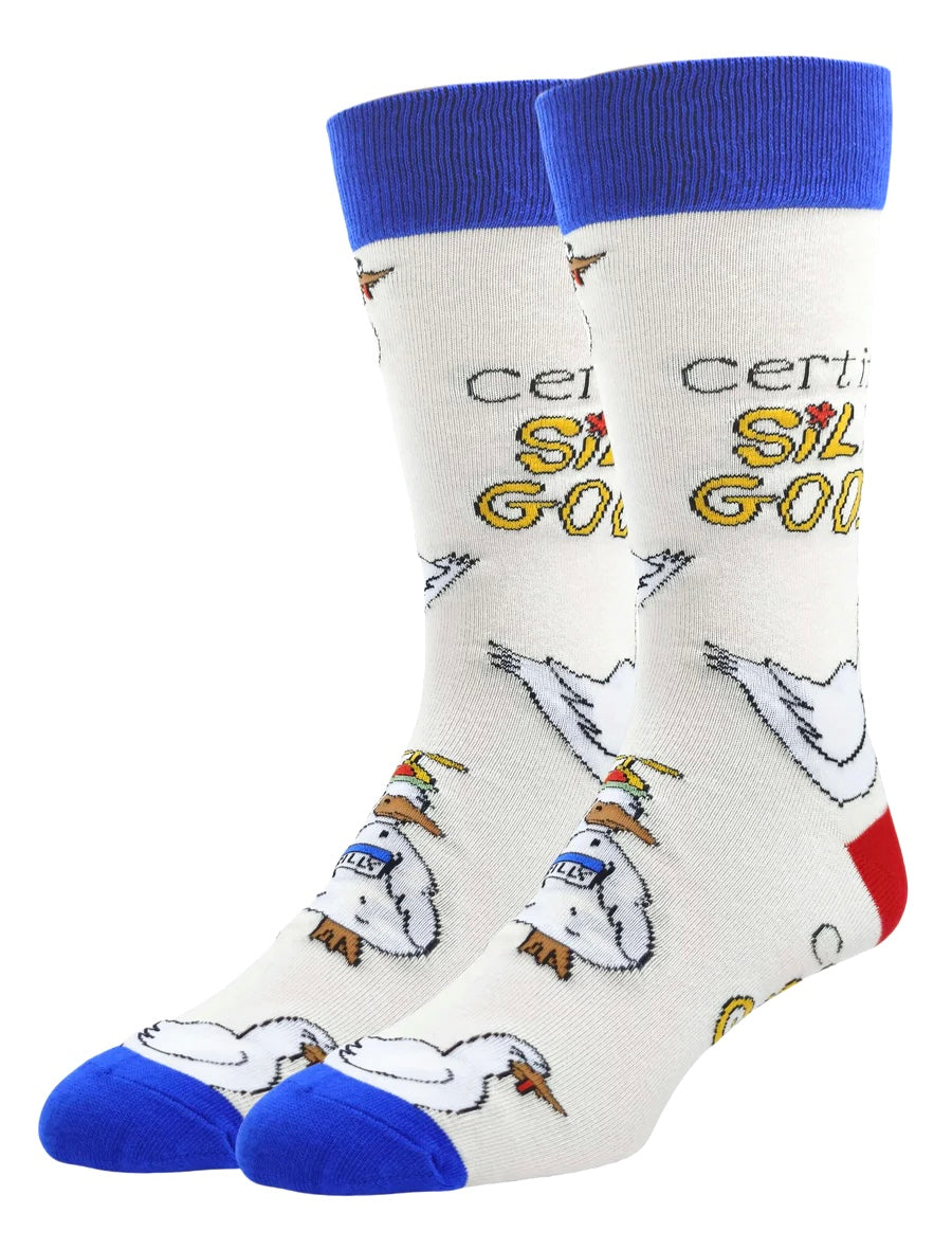 OOOH YEAH Brand Men’s ‘CERTIFIED SILLY GOOSE’ Socks - Novelty Socks And Slippers