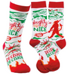 PRIMITIVES BY KATHY Unisex Christmas Socks 'NAUGHTY OR NICE' 'DECISION DECISION' - Novelty Socks And Slippers