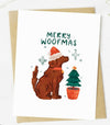 Cute Dog Christmas Greeting Card MERRY WOOFMAS *Made In The USA! - Novelty Socks And Slippers