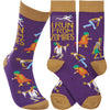 I RUN FROM ZOMBIES Adult Unisex Halloween Socks Primitives By Kathy Brand - Novelty Socks And Slippers