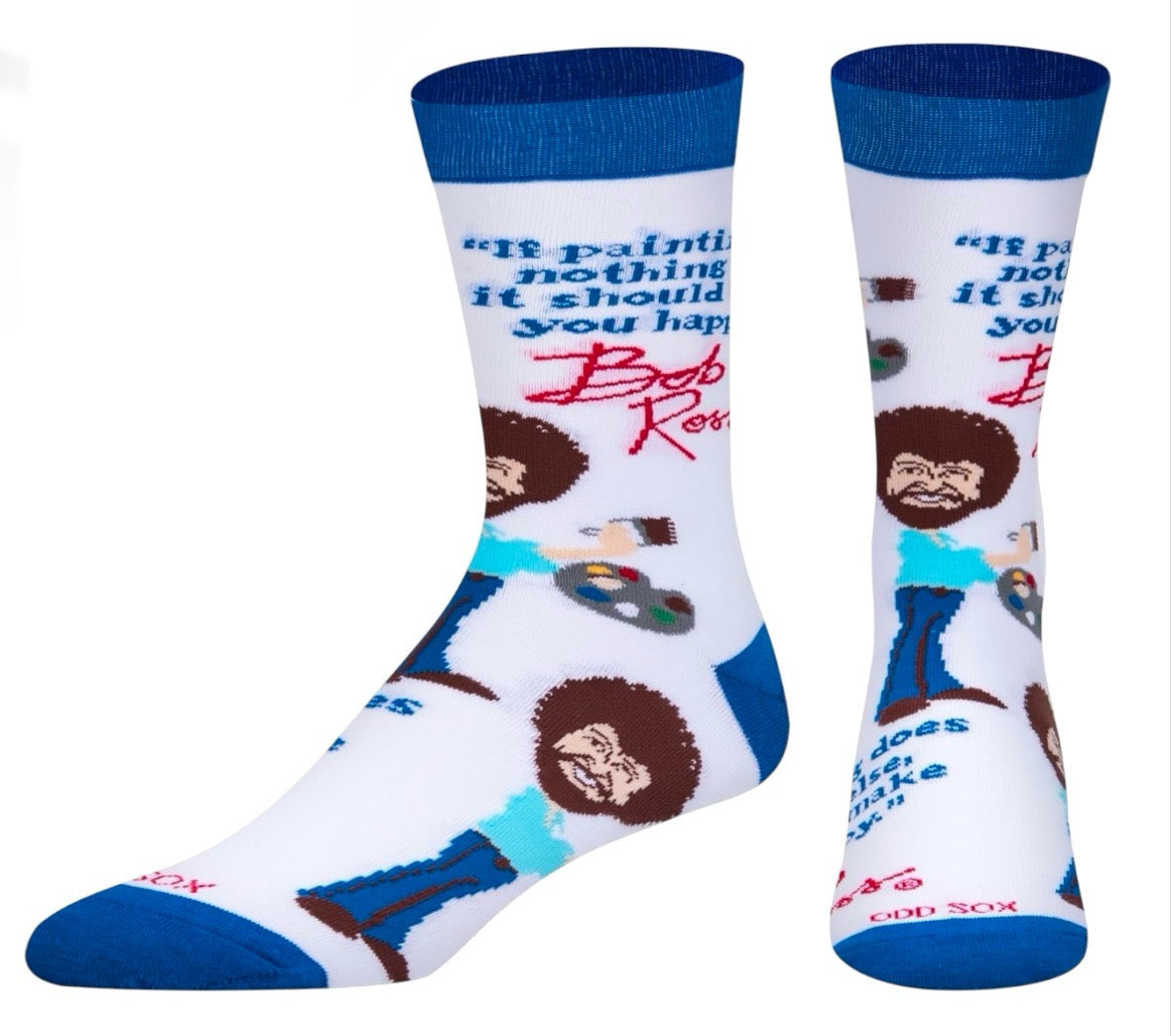 BOB ROSS Unisex Socks IF PAINTING DOES NOTHING ELSE, IT SHOULD MAKE YOU HAPPY’ COOL SOCKS Branx - Novelty Socks And Slippers