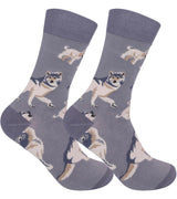 GRAY WOLF Adult Unisex Socks FUNATIC Brand Wolves All Over - Novelty Socks And Slippers