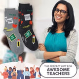 FOOZYS Brans Ladies TEACHER Socks REPORT CARD, APPLE, A+ - Novelty Socks And Slippers