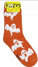 FOOZYS Brand Ladies HALLOWEEN GHOST Socks GHOSTS ALL OVER - Novelty Socks And Slippers