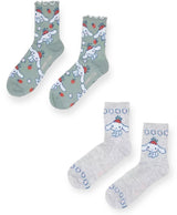 SANRIO HELLO KITTY Ladies CINNAMOROLL 2 Pair Of Socks With STRAWBERRIES & FLOWERS - Novelty Socks And Slippers