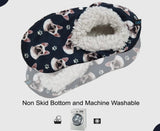 FRENCH BULLDOG Ladies Non-Skid SLIPPERS Comfies Brand - Novelty Socks And Slippers