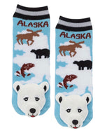 ALASKA POLAR BEAR Toddler Unisex Gripper Bottom Socks MESSY MOOSE Brand - Novelty Socks And Slippers
