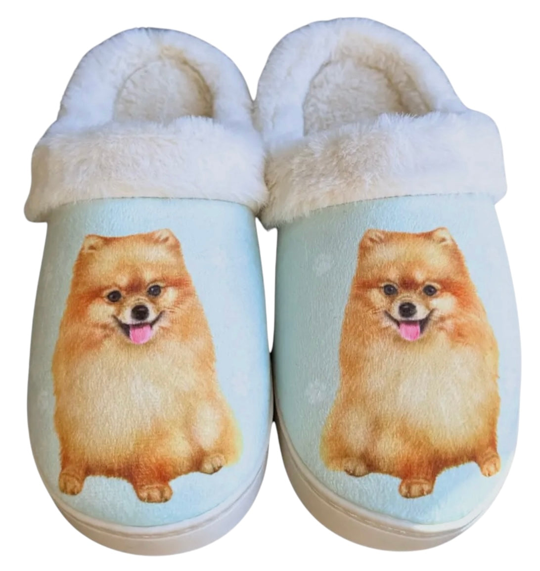 SNUGGS Memory Foam POMERANIAN Dog Non Slip Slippers By E&S Pets (Choose Size) - Novelty Socks And Slippers