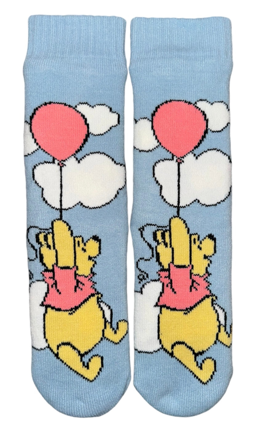 DISNEY WINNIE THE POOH Ladies Gripper Bottom Cozy Warmer Slipper Socks - Novelty Socks And Slippers