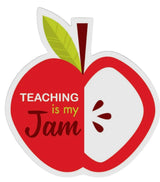 FUNATIC Brand APPLE Vinyl Sticker TEACHING IS MY JAM - Novelty Socks And Slippers