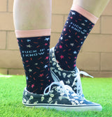 GROOVY THINGS Brand Ladies FUCK IF I KNOW Socks - Novelty Socks And Slippers