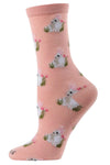 MeMoi Brand Ladies EASTER BUNNY Socks (CHOOSE COLOR) - Novelty Socks And Slippers