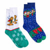 GARFIELD & ODIE Unisex 2 Pair Of Christmas Socks ODD SOX Brand - Novelty Socks And Slippers