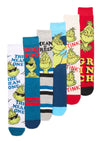 DR. SEUSS’ THE GRINCHMen’s 6 Pair Crew Socks BIOWORLD Brand - Novelty Socks And Slippers