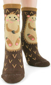 FOOT TRAFFIC Brand Ladies HEDGEHOG NON-SKID SLIPPER SOCKS - Novelty Socks And Slippers