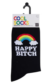 COOL SOCKS BRAND Ladies HAPPY BITCH Socks - Novelty Socks And Slippers