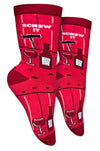 GROOVY THINGS Co. Brand Ladies WINE Socks SCREW IT - Novelty Socks And Slippers
