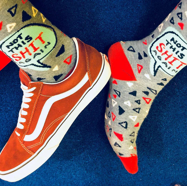 NOT THIS SHIT AGAIN Adult Unisex Socks FUNATIC Brand - Novelty Socks And Slippers