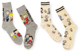 PEANUTS GANG Men’s 2 Pair Of Socks LINUS, SCHROEDER, FRANKLIN, LUCY, CHARLIE BROWN - Novelty Socks And Slippers