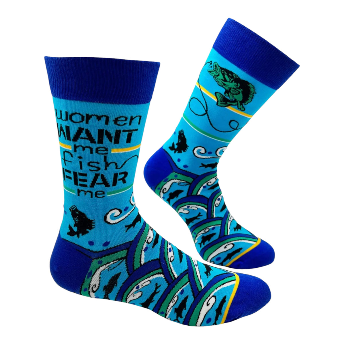 WOMEN WANT ME FISH FEAR ME Men’s FISHING Socks FABDAZ Brand - Novelty Socks And Slippers