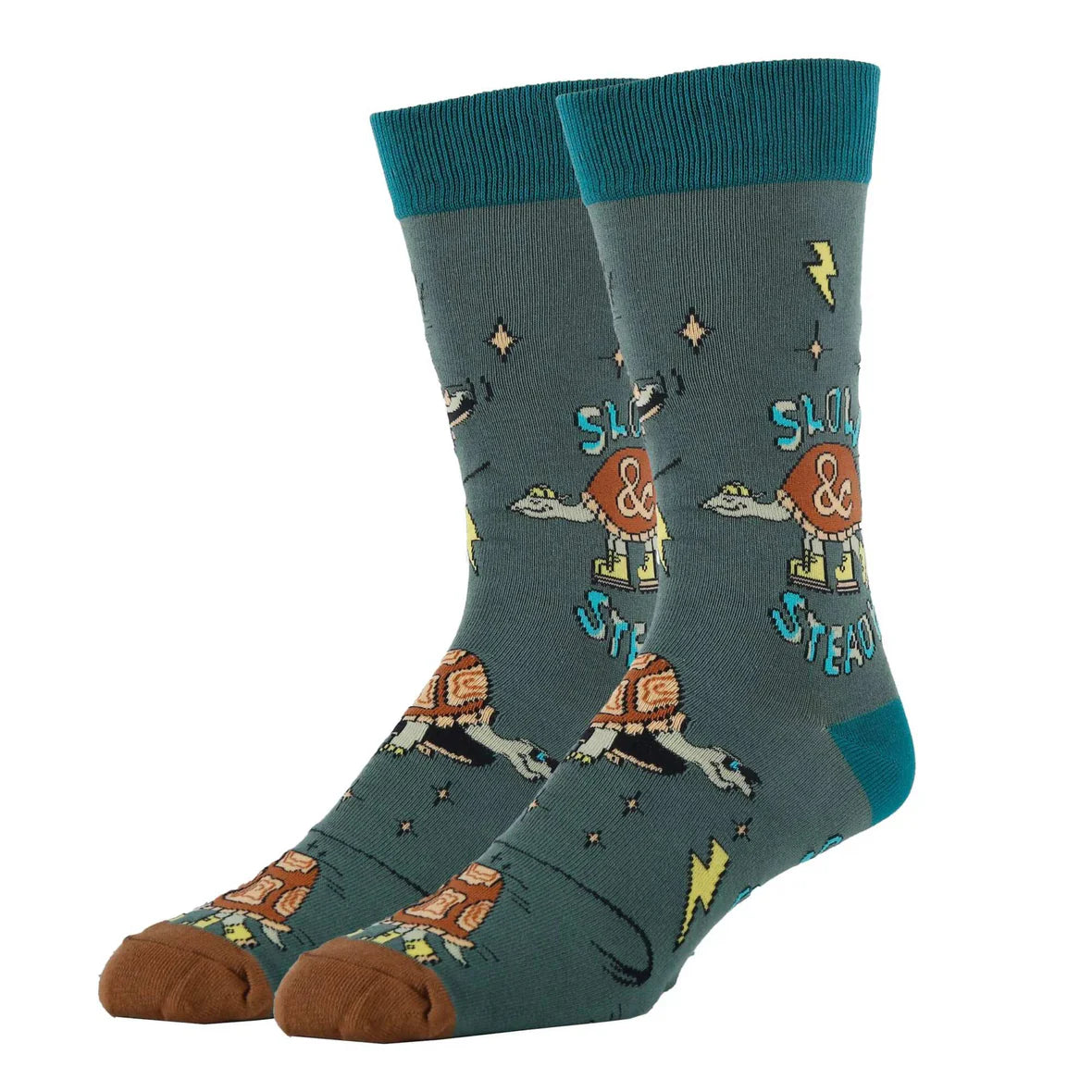 OOOH YEAH Brand Men’s TURTLE Socks ‘SLOW & STEADY’ - Novelty Socks And Slippers