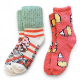 STRAWBERRY SHORTCAKE Ladies HALLOWEEN 2 Pair Of Fuzzy Plush Socks - Novelty Socks And Slippers