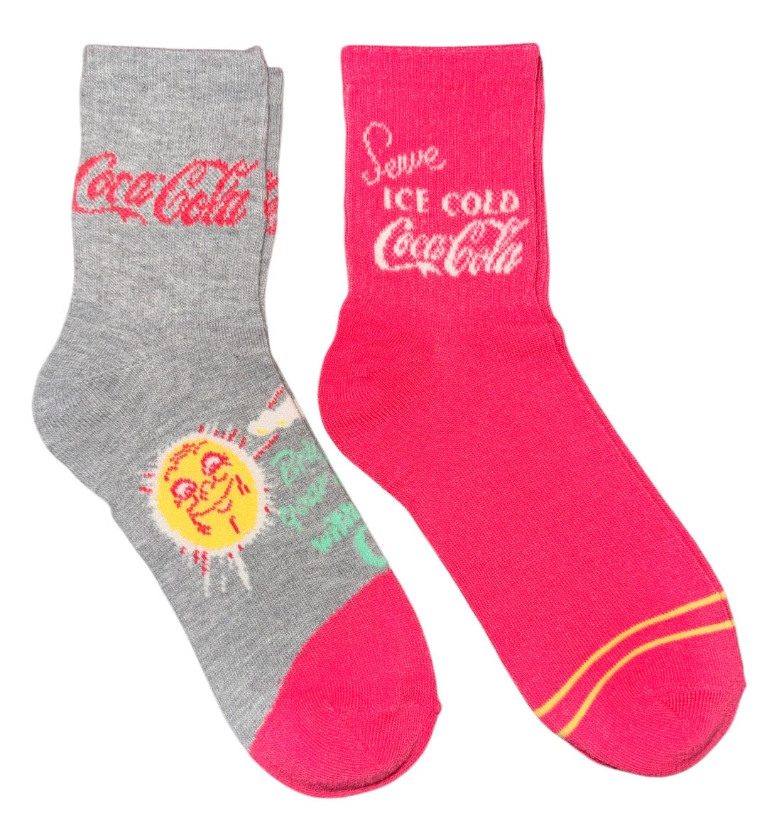 Coca-Cola Ladies 2 Pair Of Socks ‘Brighten Your Day With Frosty COKE