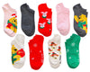 DISNEY WINNIE THE POOH Ladies 9 Pair Of CHRISTMAS Low Show Socks - Novelty Socks And Slippers