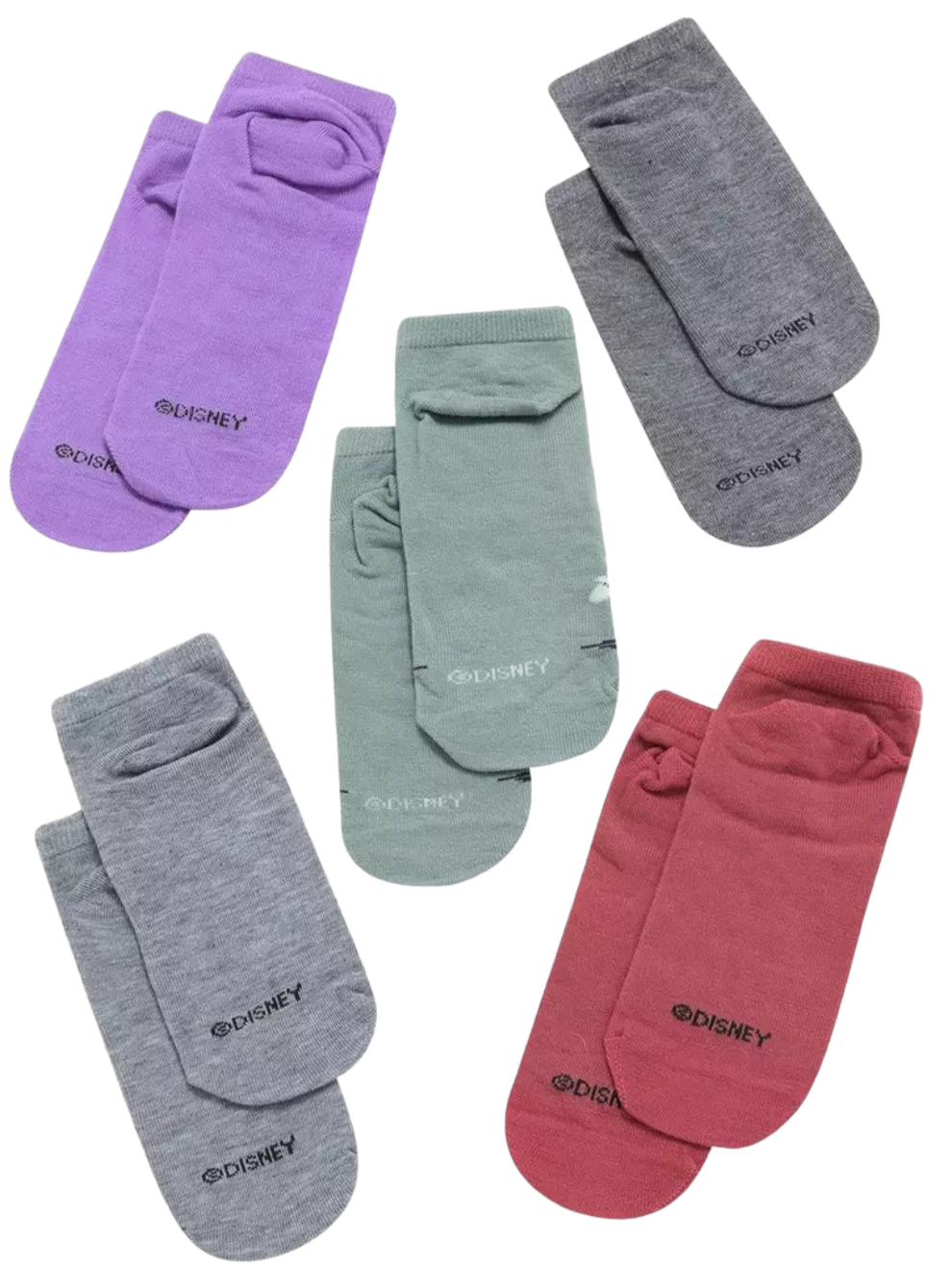 DISNEY VILLAINS Ladies 5 Pair No Show Socks WITH POISON APPLE, EVIL QUEEN & URSULA - Novelty Socks And Slippers