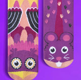 OWL & MOUSE Unisex Toddler-Kids Mismatched Gripper Bottom Socks PALS SOCKS Brand - Novelty Socks And Slippers