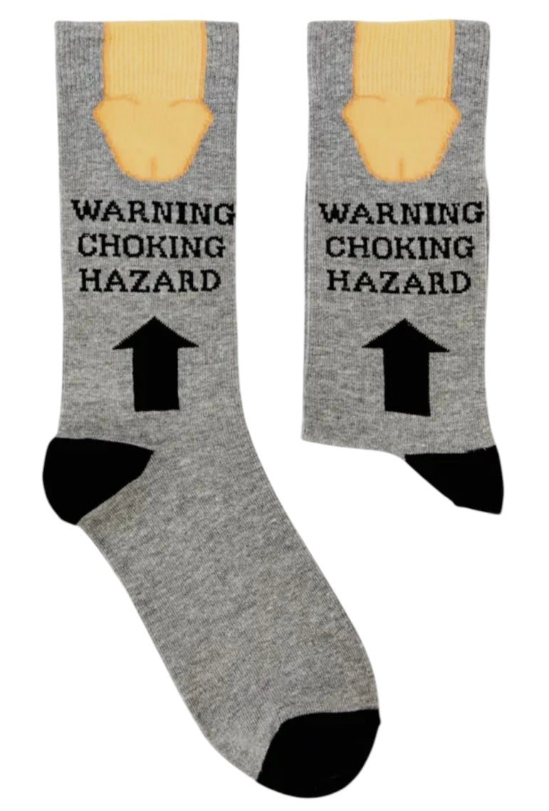 URBAN ECCENTRIC Brand Unisex BIG DICK Socks ‘WARNING CHOKING HAZARD’ - Novelty Socks And Slippers