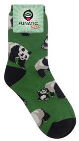 FUNATIC Brand Unisex Kids PANDA BEAR Socks Pandas All Over Kids Age 7-10 - Novelty Socks And Slippers
