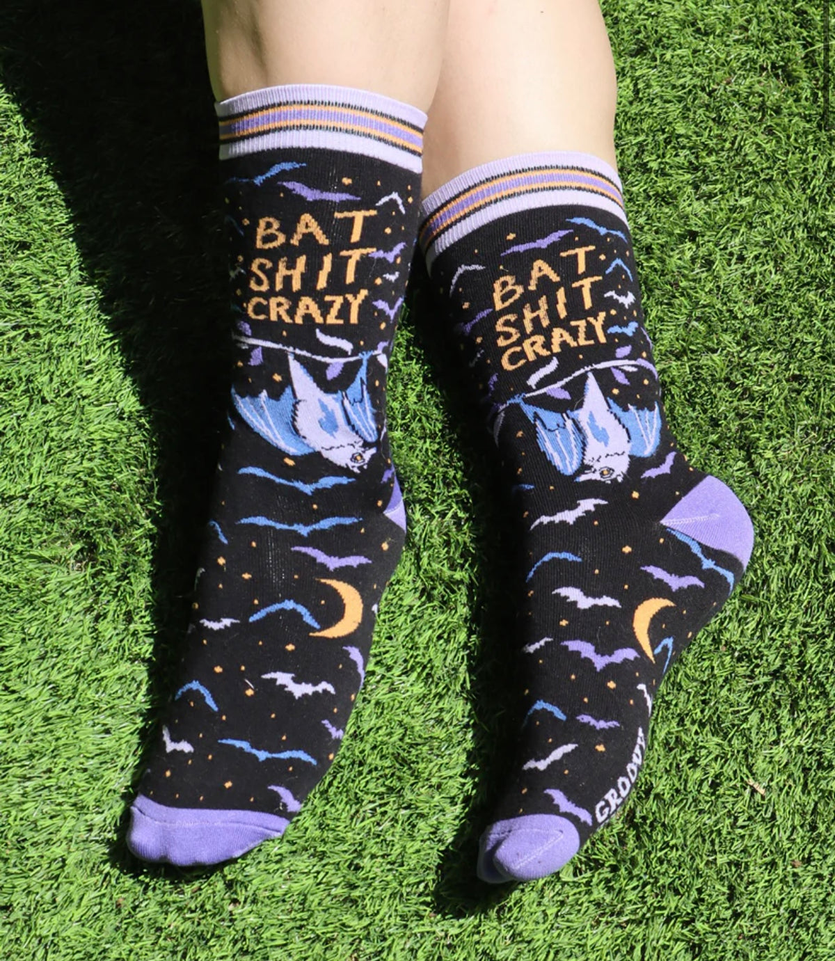 GROOVY THINGS Brand Ladies BAT SHIT CRAZY Socks - Novelty Socks And Slippers