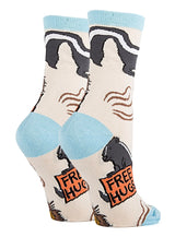 OOOH YEAH Brand Ladies FREE HUGS Socks SKUNK & PORCUPINE - Novelty Socks And Slippers