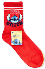 DISNEY STITCH Ladies 2 Pair Of Crew Socks With SCRUMP