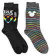 DISNEY Men’s 2 Pair Of MICKEY MOUSE PRIDE Socks ‘TRUE TO YOUR COLOR’ - Novelty Socks And Slippers
