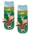MESSY MOOSE Brand Unisex Baby WHITE TAIL DEER Gripper Bottom Socks - Novelty Socks And Slippers