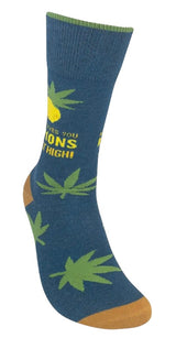 FUNATIC Brand Unisex MARIJUANA Socks ‘WHEN LIFE GIVES YOU LEMONS…GET HIGH’ - Novelty Socks And Slippers